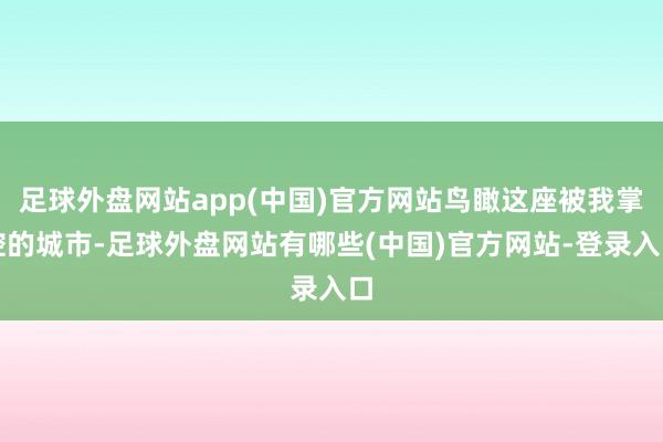 足球外盘网站app(中国)官方网站鸟瞰这座被我掌控的城市-足球外盘网站有哪些(中国)官方网站-登录入口