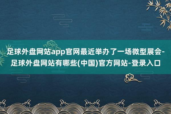 足球外盘网站app官网最近举办了一场微型展会-足球外盘网站有哪些(中国)官方网站-登录入口