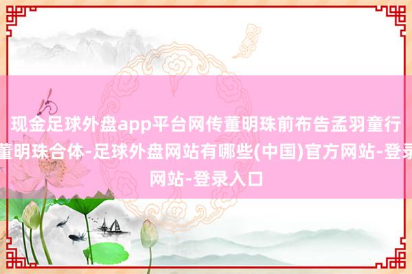现金足球外盘app平台网传董明珠前布告孟羽童行将与董明珠合体-足球外盘网站有哪些(中国)官方网站-登录入口