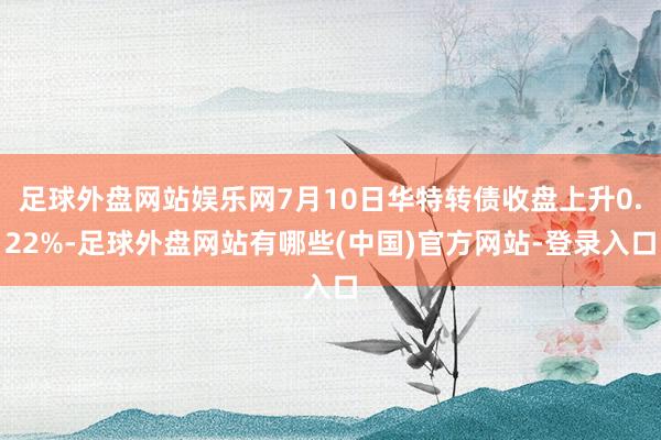 足球外盘网站娱乐网7月10日华特转债收盘上升0.22%-足球外盘网站有哪些(中国)官方网站-登录入口