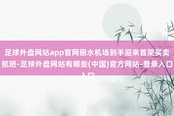 足球外盘网站app官网丽水机场到手迎来首架买卖航班-足球外盘网站有哪些(中国)官方网站-登录入口