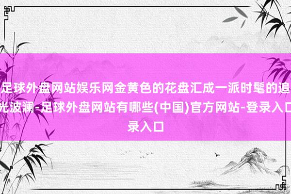 足球外盘网站娱乐网金黄色的花盘汇成一派时髦的追光波澜-足球外盘网站有哪些(中国)官方网站-登录入口