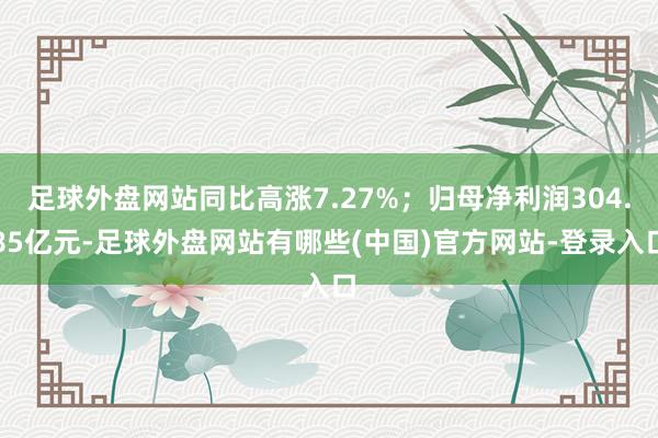 足球外盘网站同比高涨7.27%；归母净利润304.85亿元-足球外盘网站有哪些(中国)官方网站-登录入口
