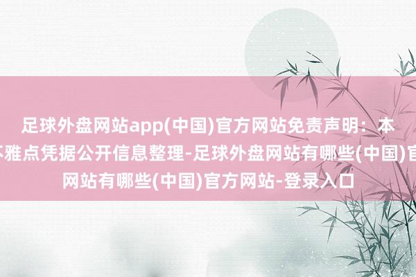 足球外盘网站app(中国)官方网站免责声明：本文实质与数据由不雅点凭据公开信息整理-足球外盘网站有哪些(中国)官方网站-登录入口