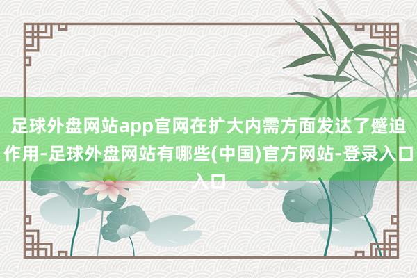 足球外盘网站app官网在扩大内需方面发达了蹙迫作用-足球外盘网站有哪些(中国)官方网站-登录入口