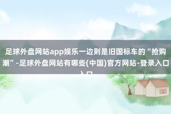 足球外盘网站app娱乐一边则是旧国标车的“抢购潮”-足球外盘网站有哪些(中国)官方网站-登录入口
