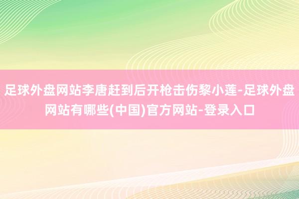 足球外盘网站李唐赶到后开枪击伤黎小莲-足球外盘网站有哪些(中国)官方网站-登录入口