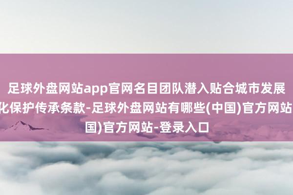 足球外盘网站app官网名目团队潜入贴合城市发展蓄意与文化保护传承条款-足球外盘网站有哪些(中国)官方网站-登录入口